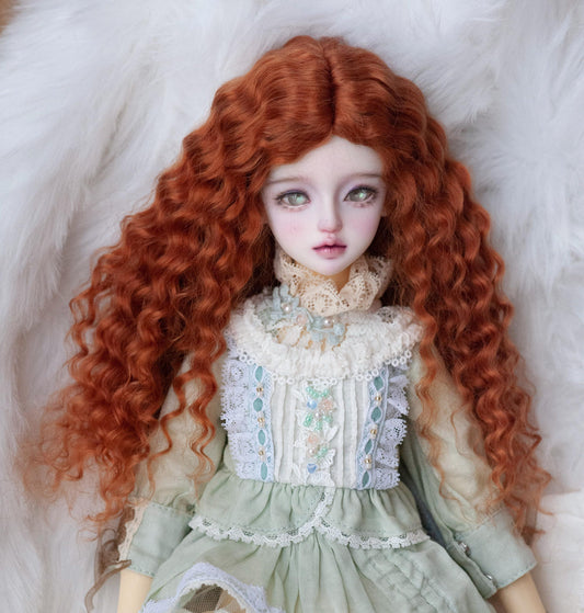 Reddish Brown Reborn Angora Mohair Doll Wig