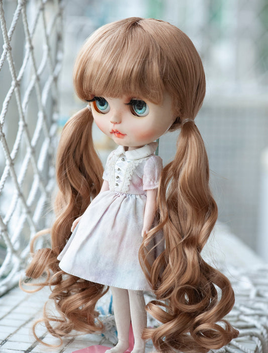 10-11" Doll Wig for Blythe Cute Double Ponytails 2 Colors