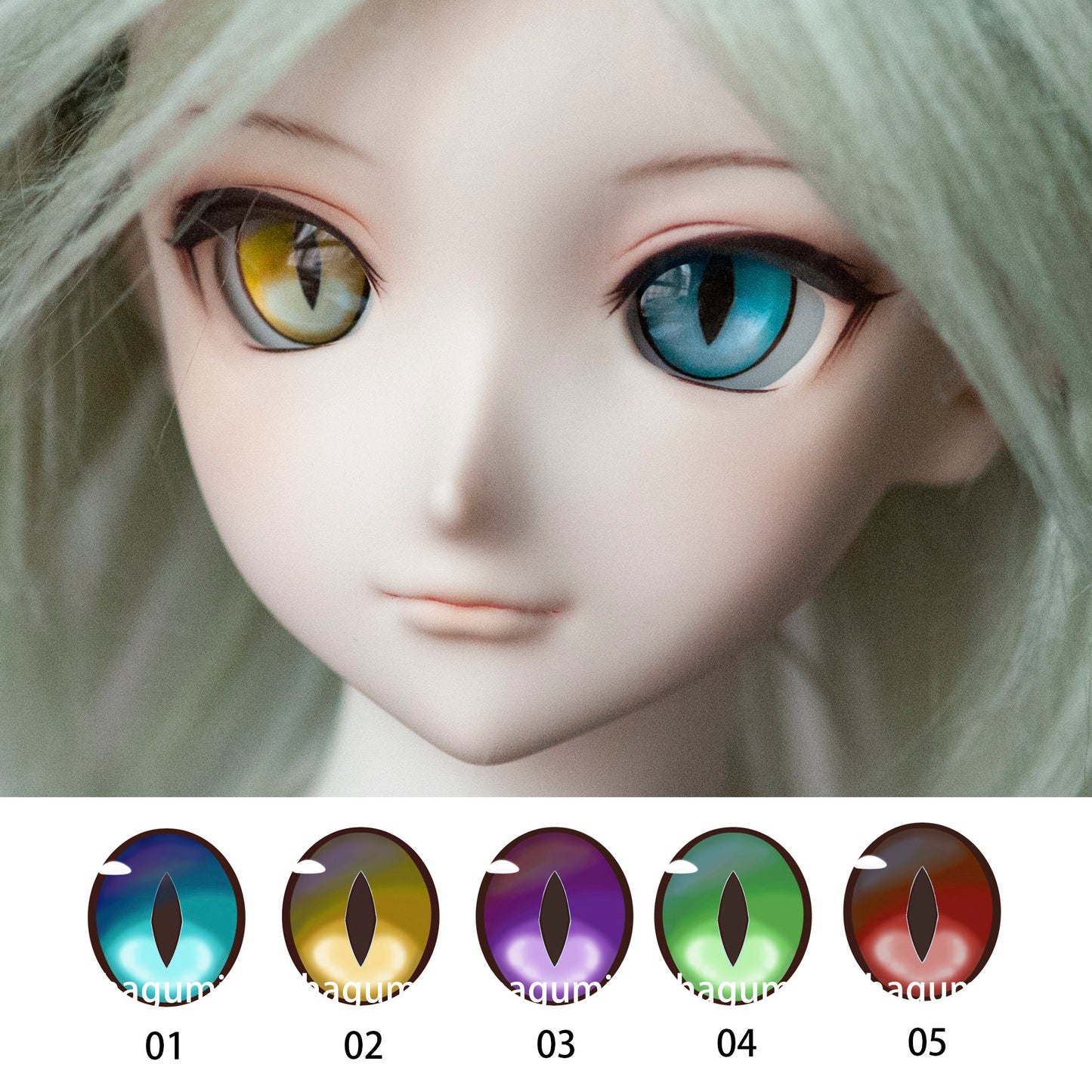 Cat Eyes for Dolls Metallic Effect 5 Colors