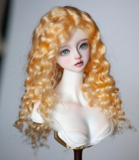 Yellow Angora Reborn Mohair Doll Wig