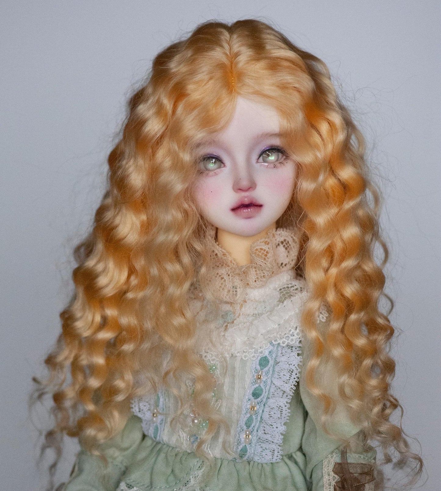 Yellow Angora Reborn Mohair Doll Wig