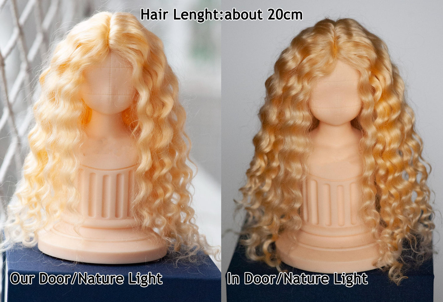 Yellow Angora Reborn Mohair Doll Wig