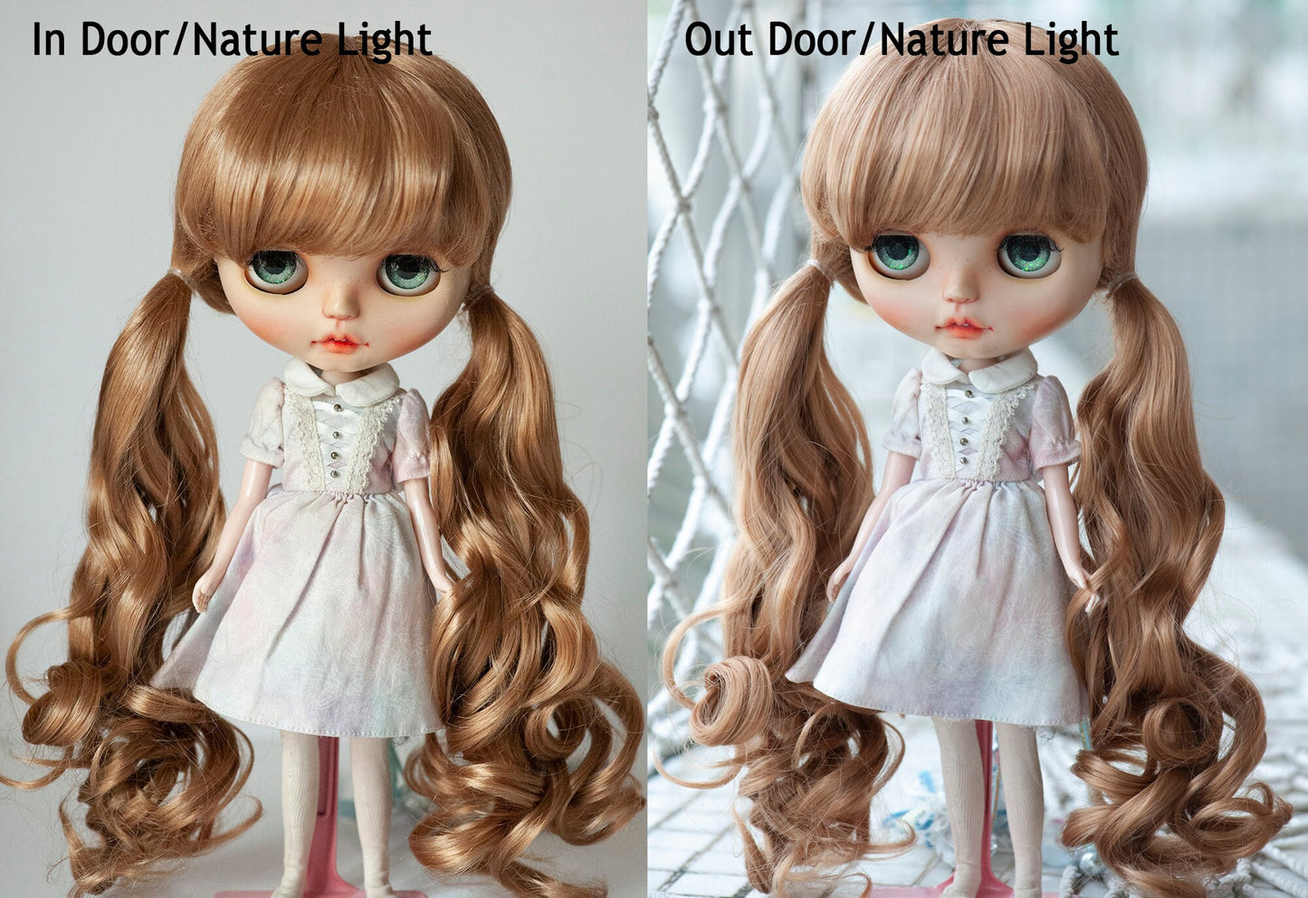 10-11" Doll Wig for Blythe Cute Double Ponytails 2 Colors