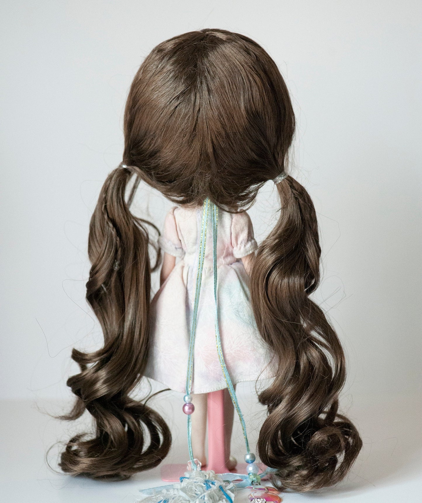 10-11" Doll Wig for Blythe Cute Double Ponytails 2 Colors