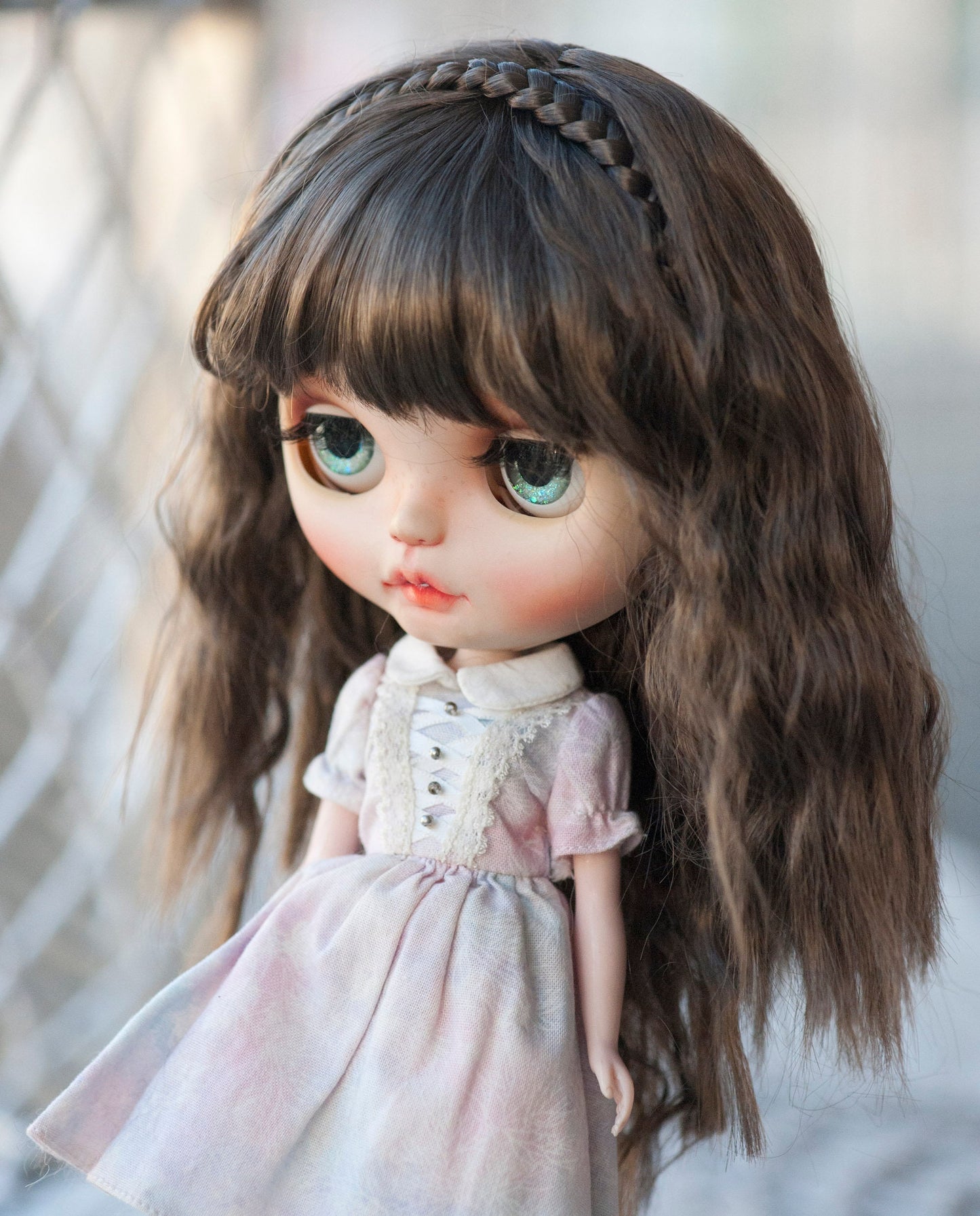 10-11 inches Doll Wig for Blythe Doll Long Curly with Braide