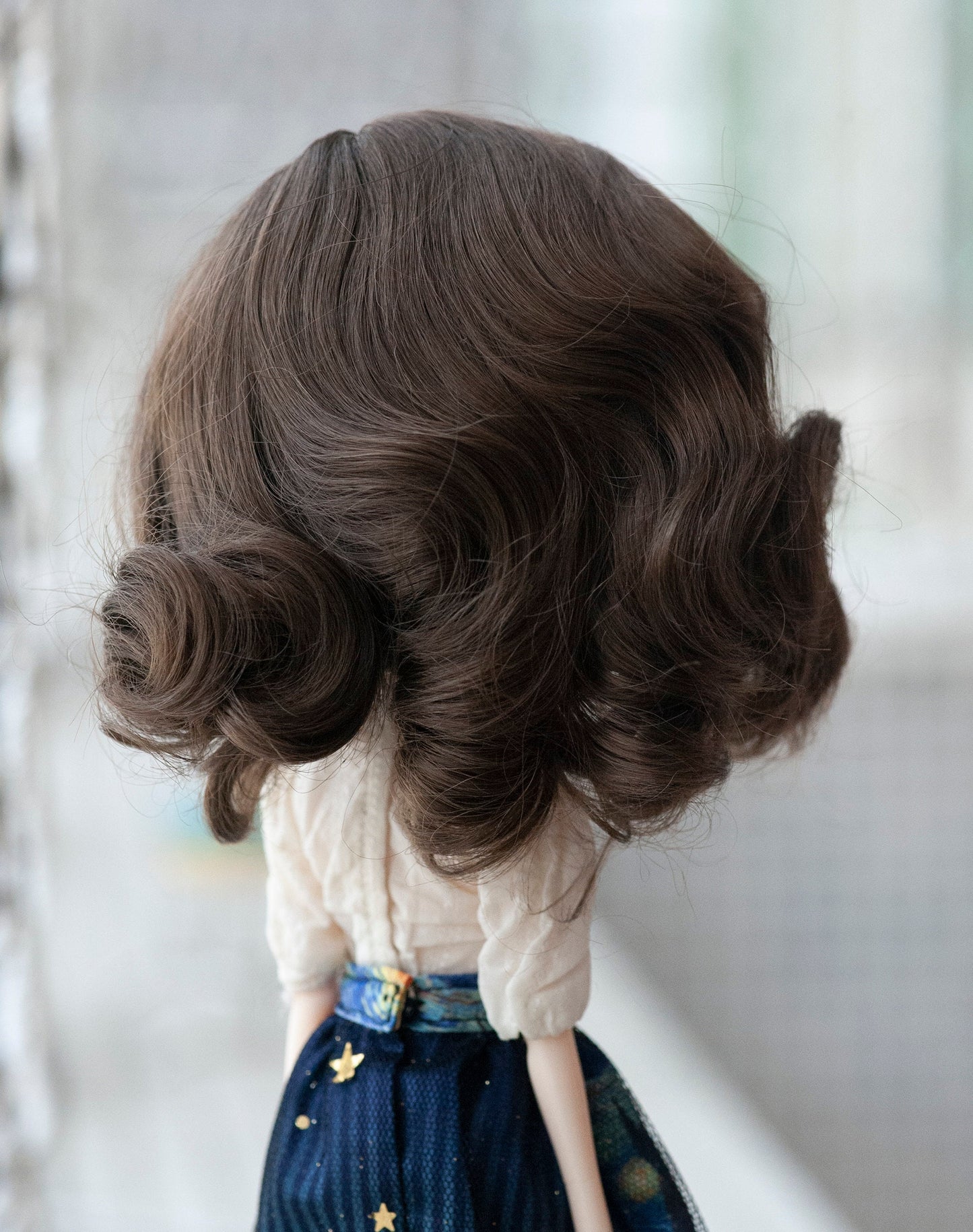 9-10“ Doll Wig 50s Fashion Monroe Style Retro Waves 3 Colors