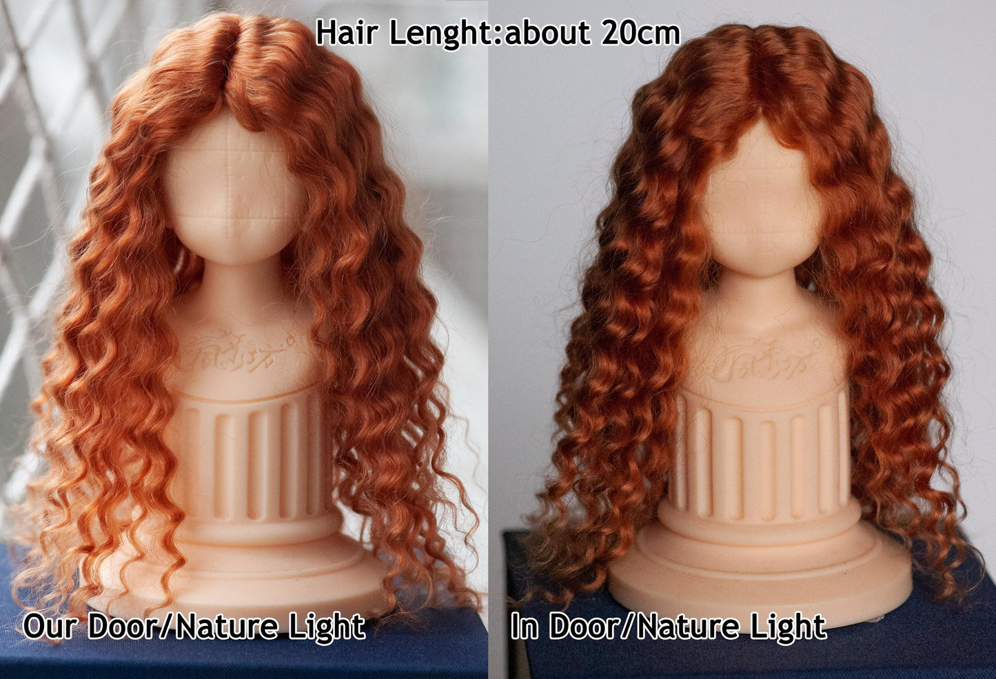 Reddish Brown Reborn Angora Mohair Doll Wig
