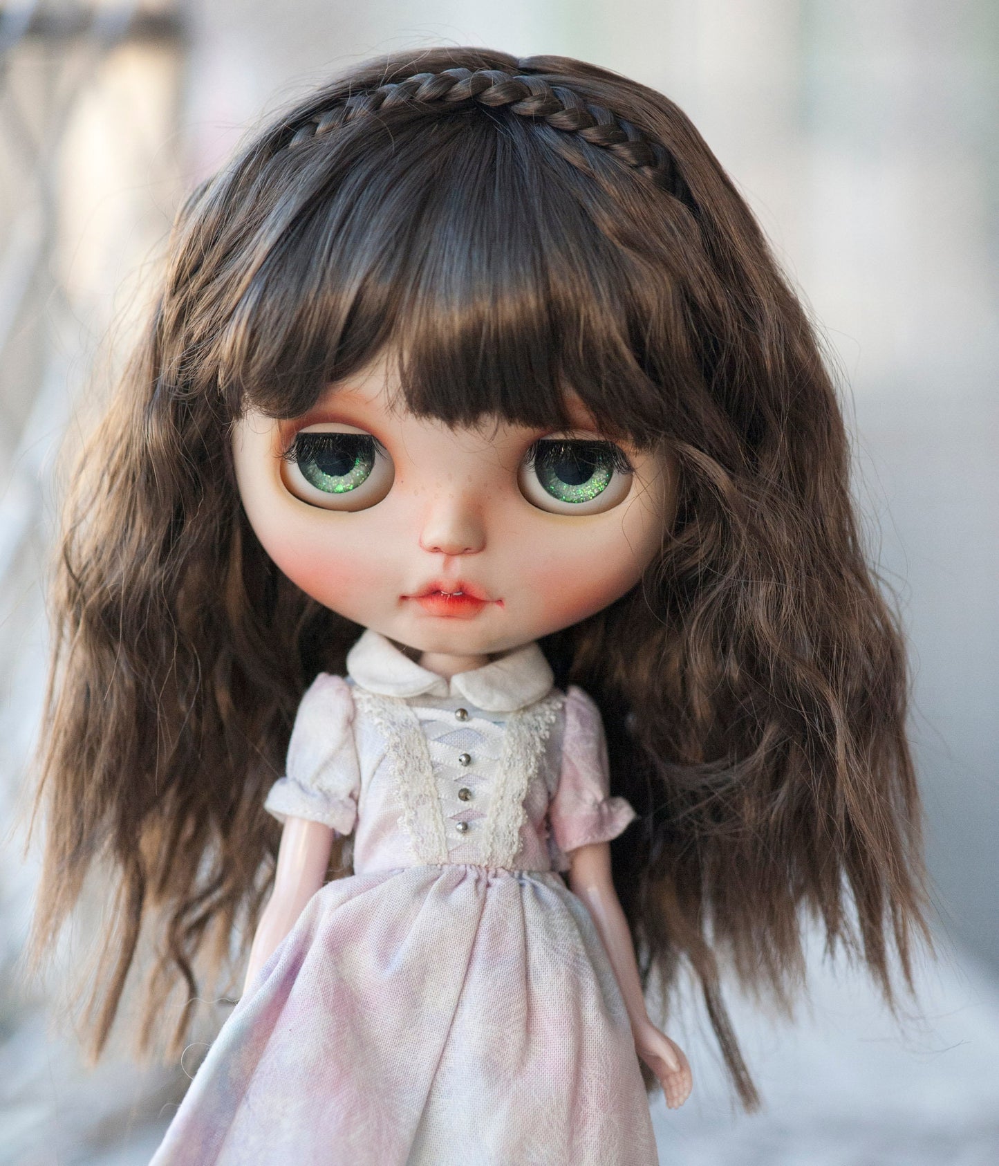 10-11 inches Doll Wig for Blythe Doll Long Curly with Braide