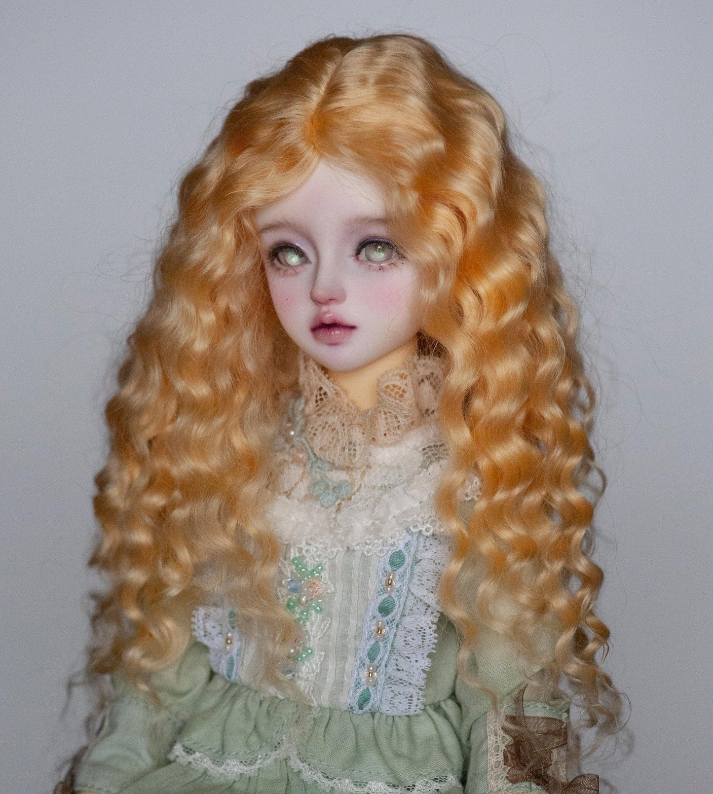 Yellow Angora Reborn Mohair Doll Wig