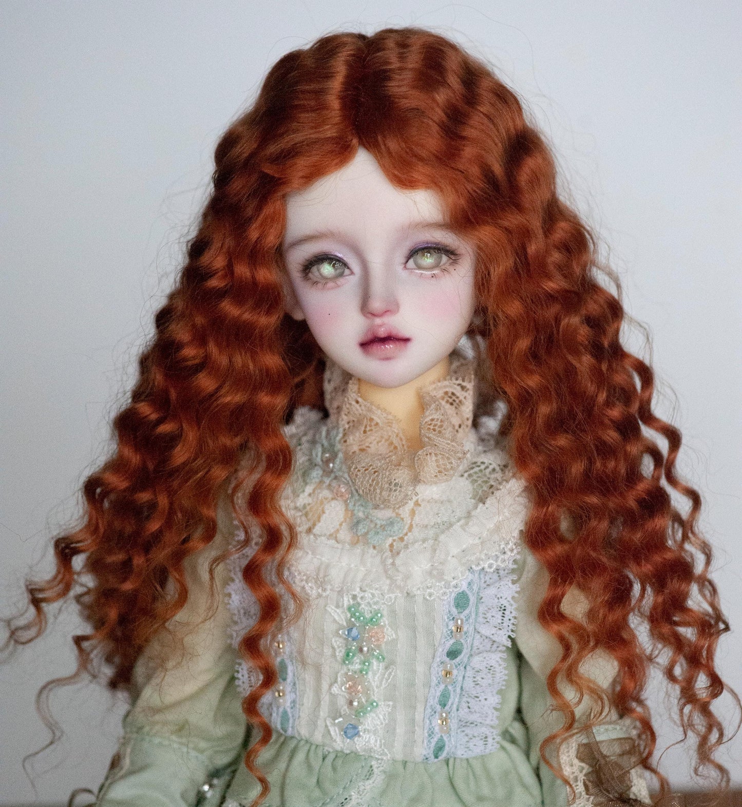 Reddish Brown Reborn Angora Mohair Doll Wig