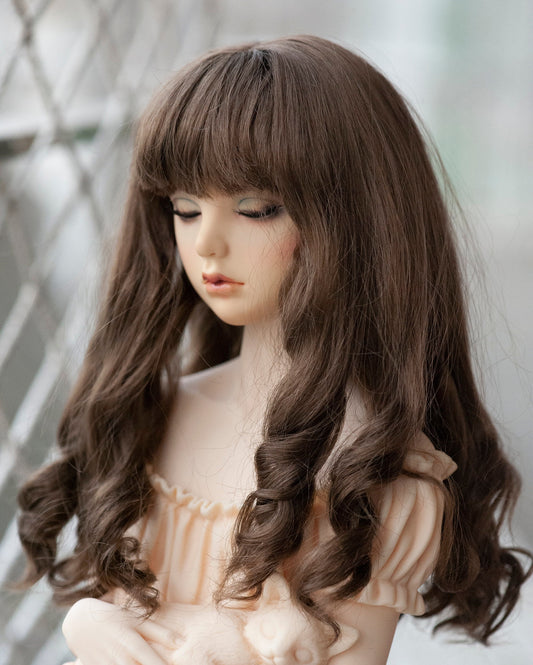 9-10" Artificial Fiber Doll Wig Long Classic Roller Curly