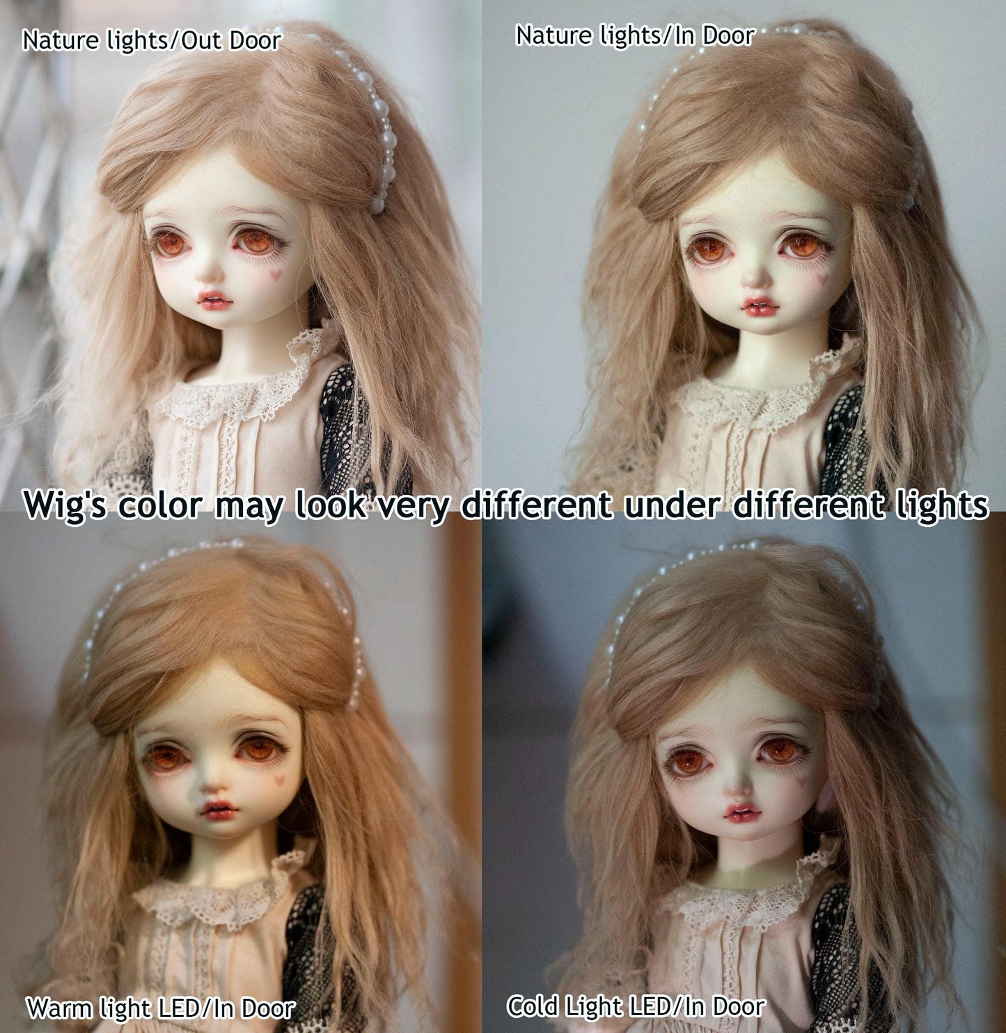 Reddish Brown Reborn Angora Mohair Doll Wig