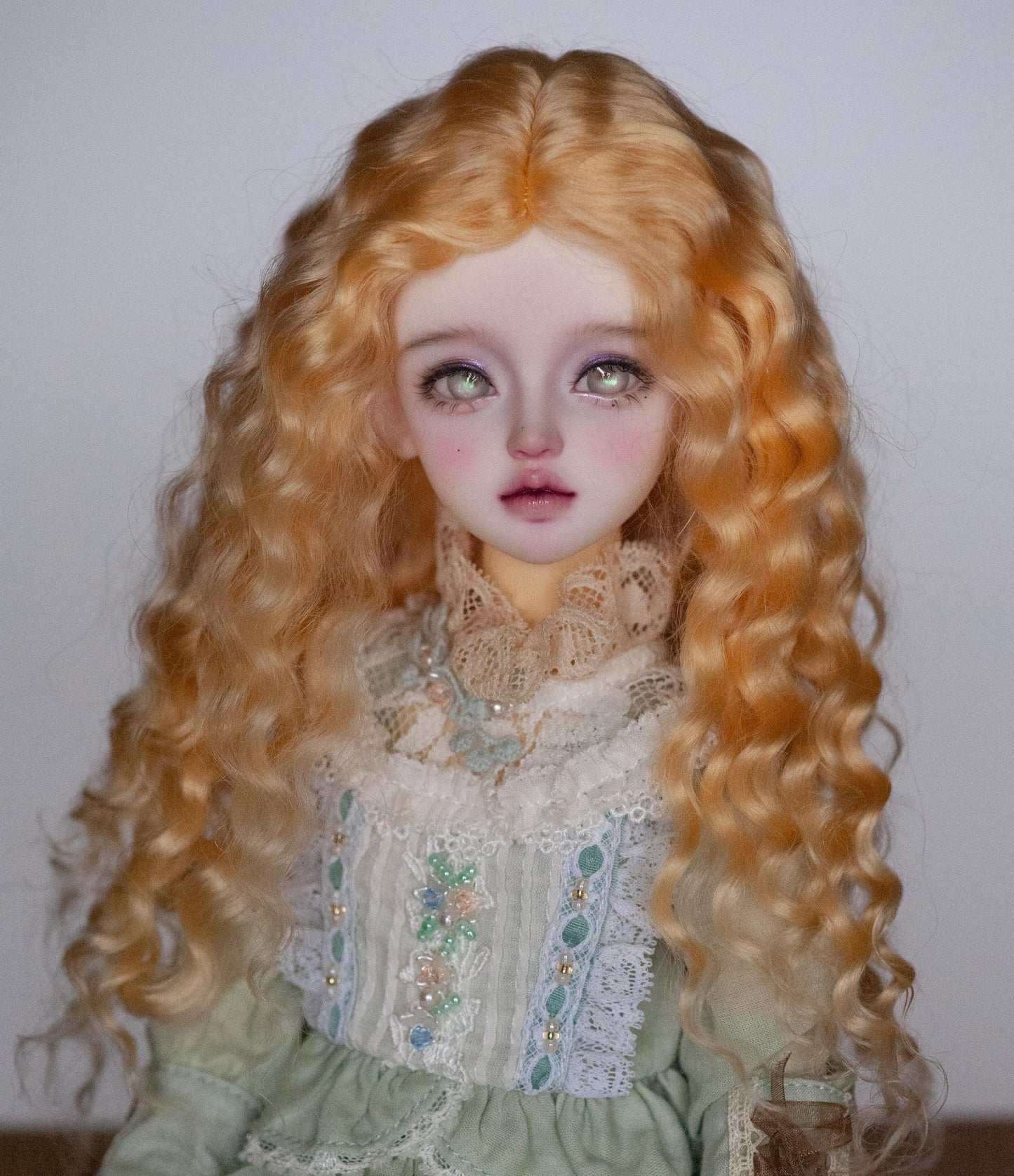 Yellow Angora Reborn Mohair Doll Wig