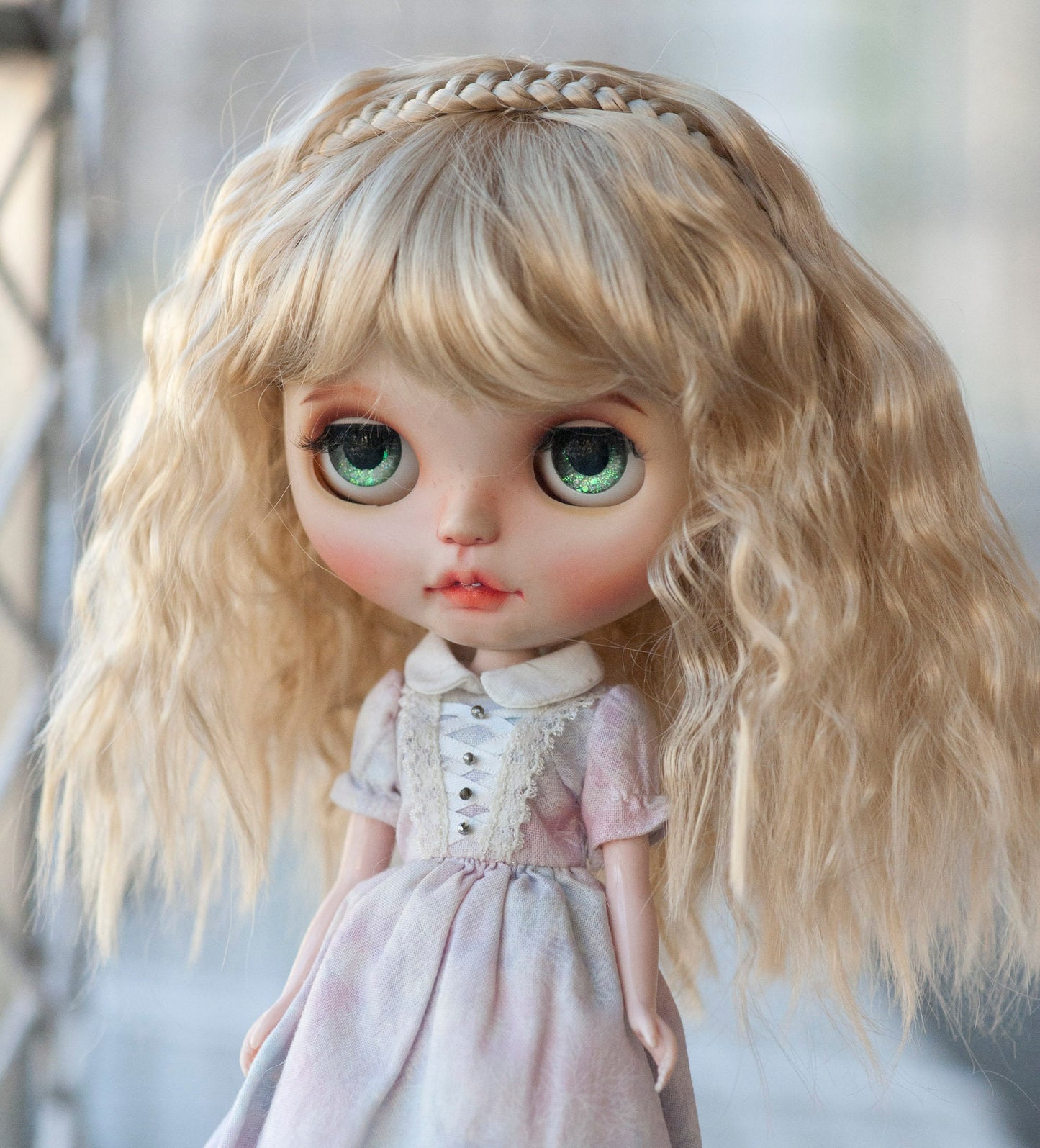 10-11 inches Doll Wig for Blythe Doll Long Curly with Braide