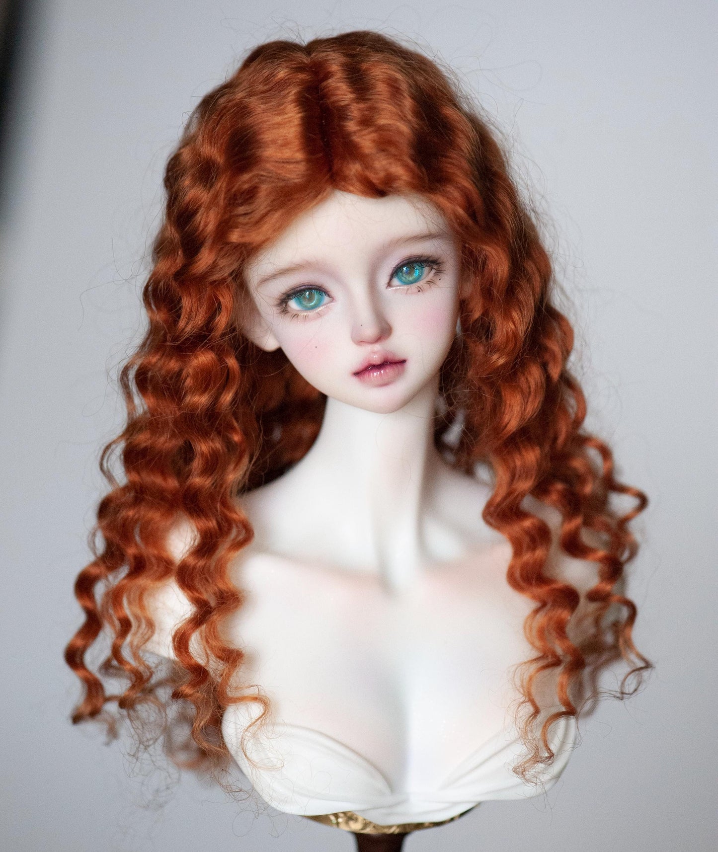 Reddish Brown Reborn Angora Mohair Doll Wig