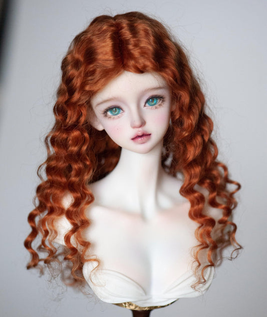 Reddish Brown Reborn Angora Mohair Doll Wig